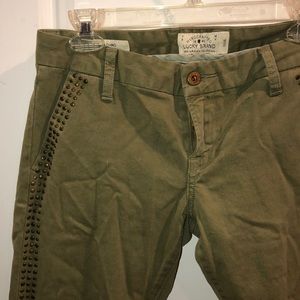 Army Green Studded Chino
